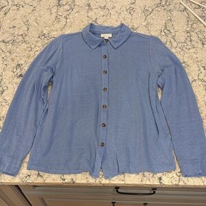 J. Jill Blue Button-Up Blouse
